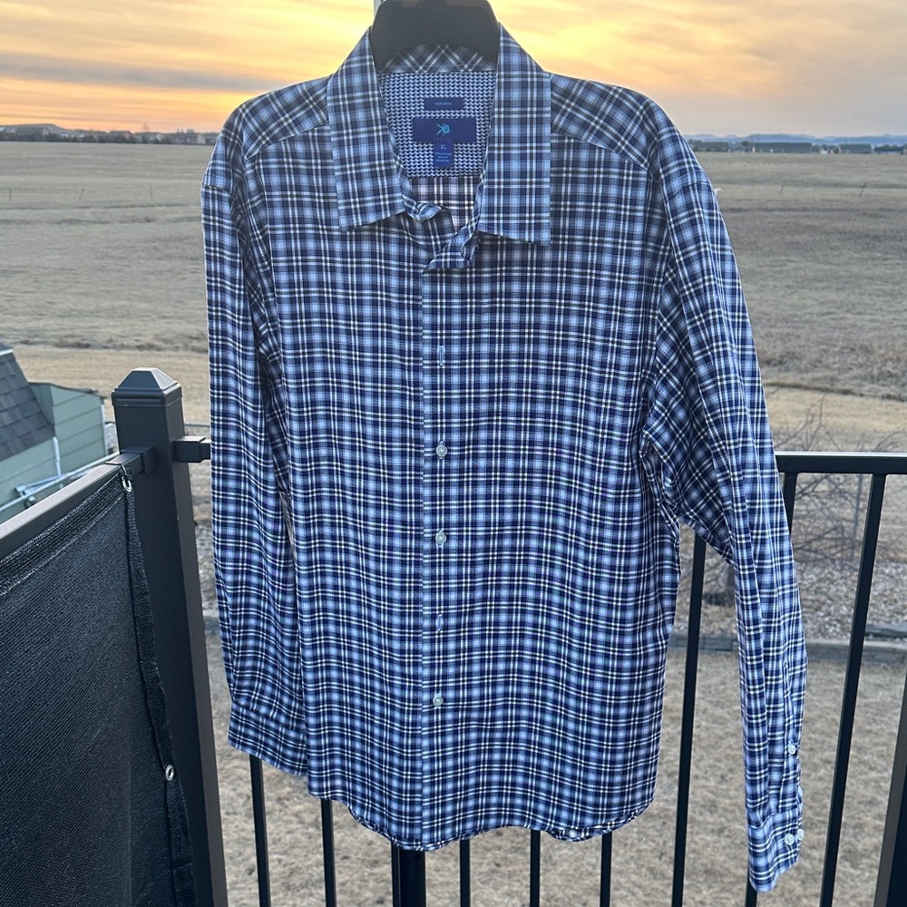 Egara Navy and White Checkered Shirt